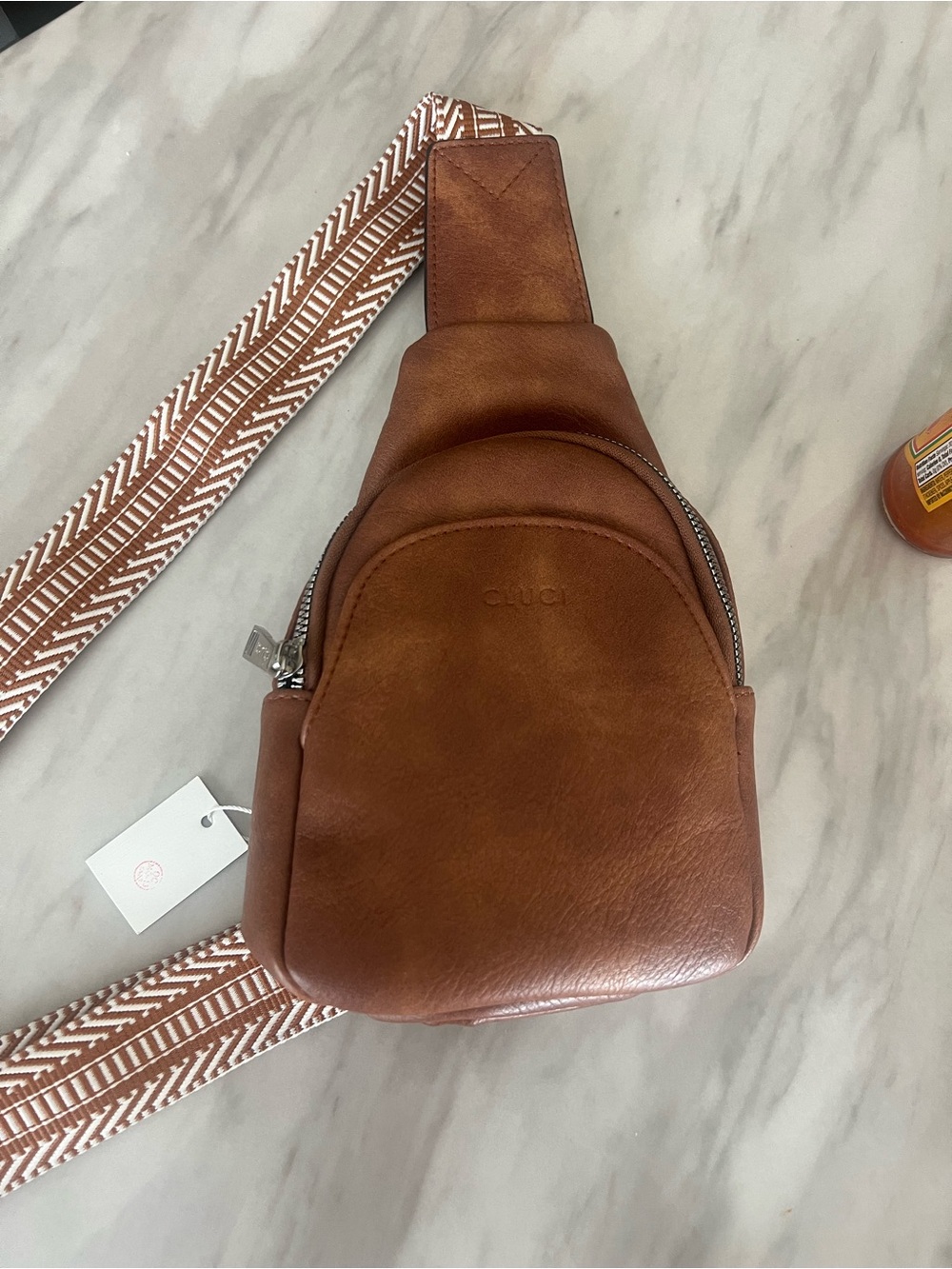 Brown Leather Sling Bag - Men's Crossbody